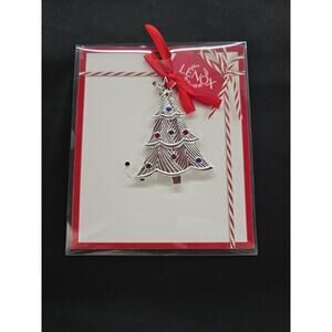 Lenox Silver plated Jeweled CHRISTMAS Tree Charm Ornament NEW